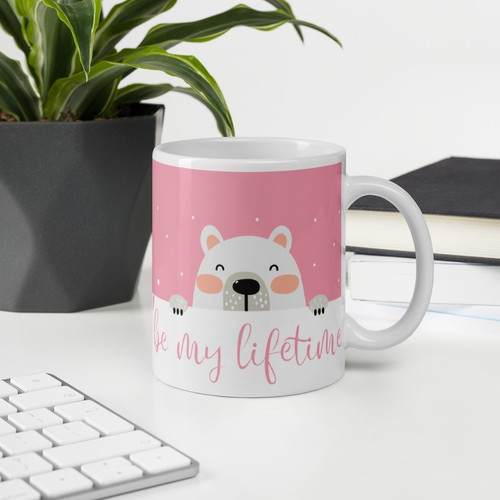 ''Be My Lifetime'' Printed Ceramic Coffee Mug