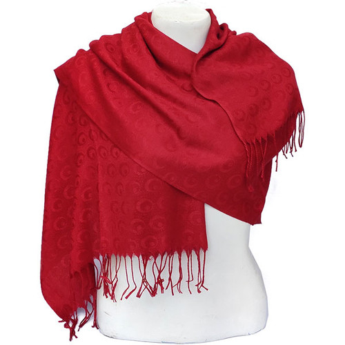 Red Ladies Summer Scarf With Printed Design