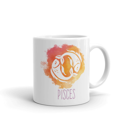 'Pisces' Zodiac Sign Printed Ceramic Coffee Mug