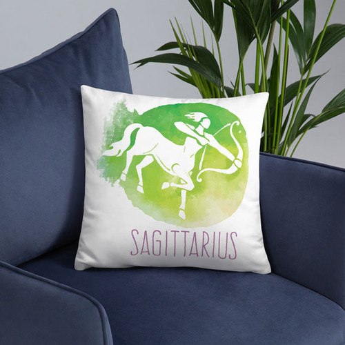 'Sagittarius' Zodiac Sign Printed Cushion Gift