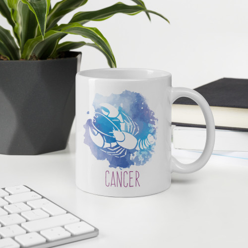 'Cancer' Zodiac Sign Printed Cushion & Coffee Mug