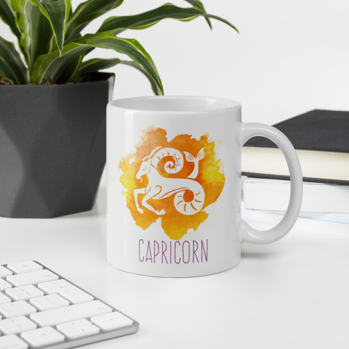 'Capricorn' Zodiac Sign Printed Cushion & Coffee Mug