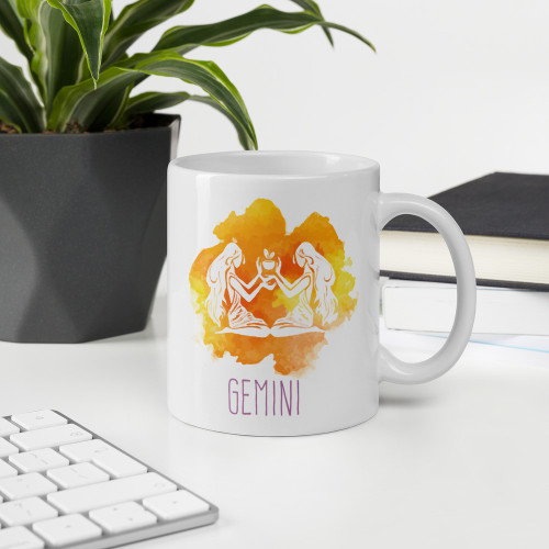 'Gemini' Zodiac Sign Printed Cushion & Coffee Mug