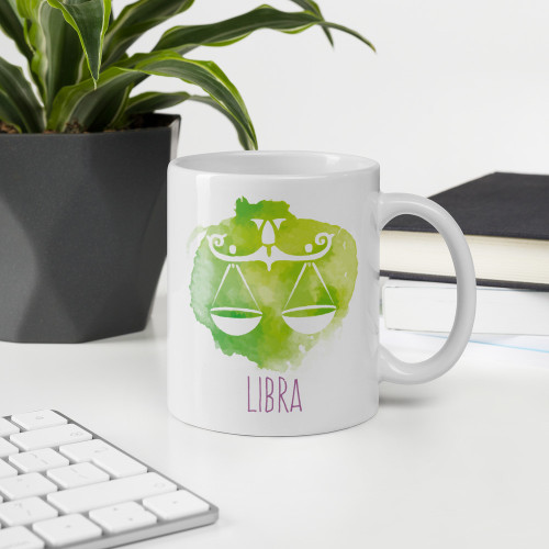 'Libra' Zodiac Sign Printed Cushion & Coffee Mug