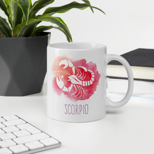 'Scorpio' Zodiac Sign Printed Cushion & Coffee Mug