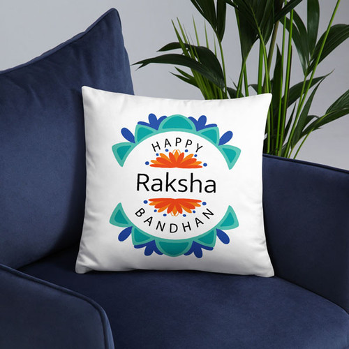 ''Happy Raksha Bandhan'' Printed Cushion Gift (01)