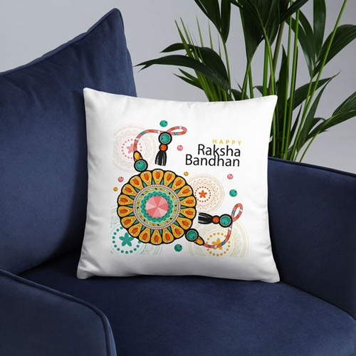 ''Happy Raksha Bandhan'' Printed Cushion Gift (02)