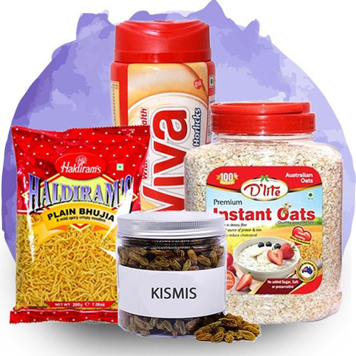 Kismis With Oats, Namkeen & Viva Health Drink