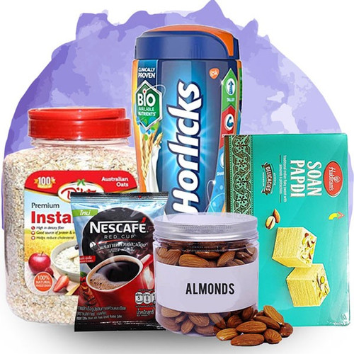 Coffee, Horlicks, Oats. Soan Papdi & Almonds Combo