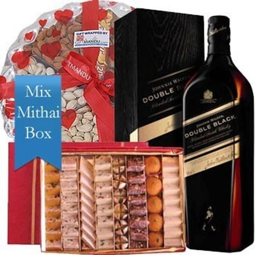 JW Double Black, Assorted Mithai Big Box, Dry Nuts for Celebrations