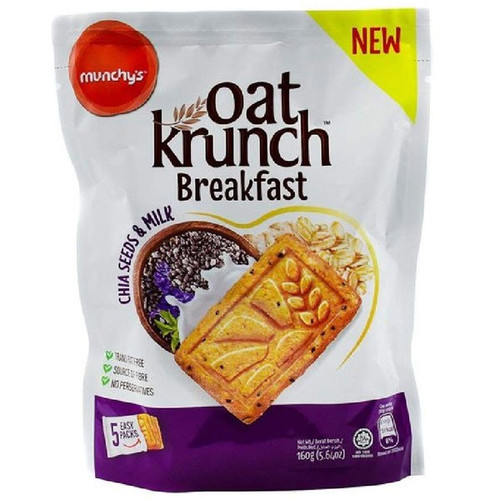 Munchy's Oat Krunch Breakfast Biscuits Chia Seeds & Milk 160gm
