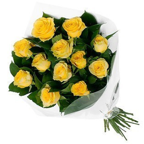 One Dozen Yellow Roses Bunch