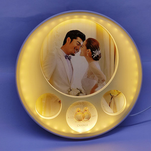 Table Top LED Light Proposal Ring Photo Frame 9.5''