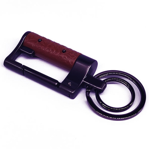 High Quality Metal Hook Keyring (Brown)