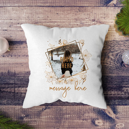Personalized Cushion with Customized Photo and Message