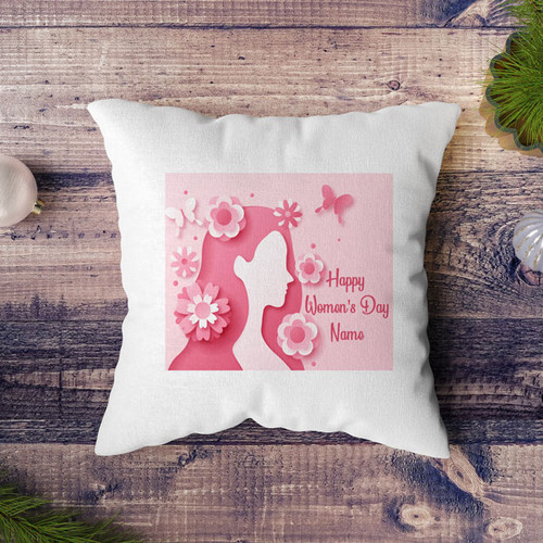 ''Happy Women's Day'' Printed Personalized Cushion & Coffee Mug