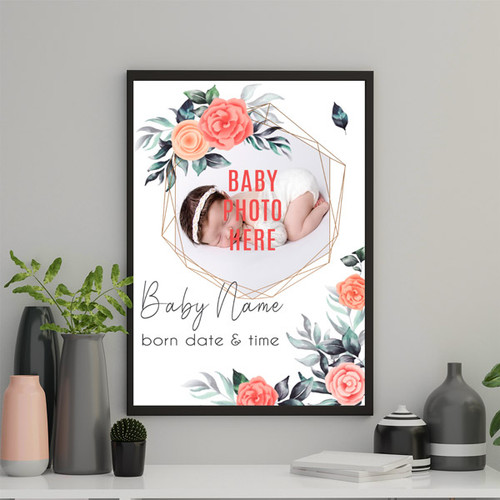 Personalized Baby Photo Frame A4 Size