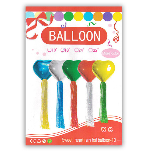 Green Heart Shaped Rain Foil Balloon 18''