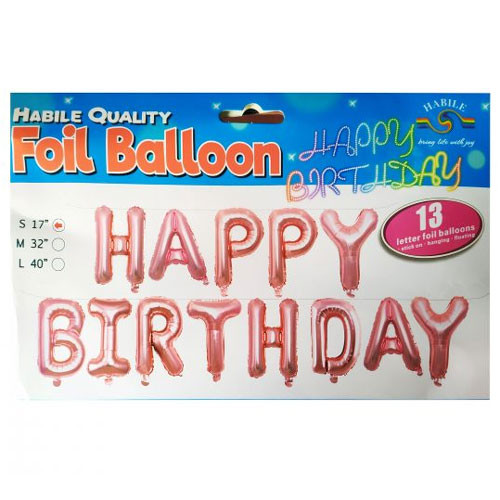 Happy Birthday Foil Balloon Rose Gold - 17inch