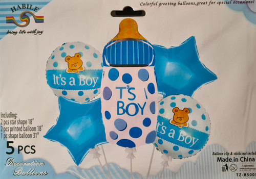 It's A Boy 5 Pieces Foil Decoration Balloons