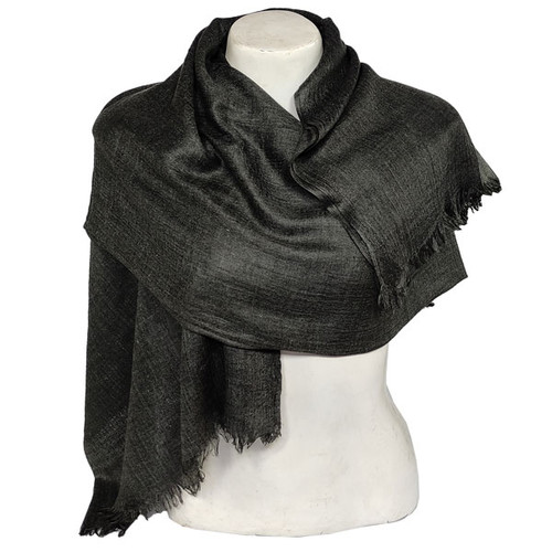 Woolen Plain Shawl For Ladies - Shadow Grey