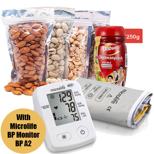 Microlife BP Monitor (BPA2), Dry Nuts and Chyawanprash 250g