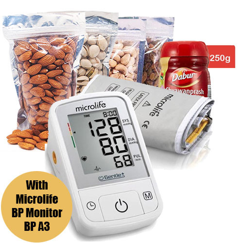 Microlife BP Monitor (BPA3), Dry Nuts and Chyawanprash 250g