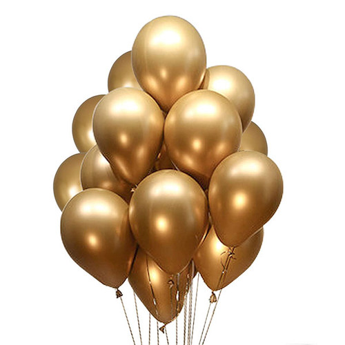 Golden Latex Balloons - 100 Pcs Pack