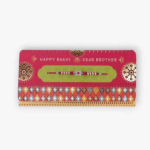 Happy Rakhi Printed Mug With Rakhi Card (Rakhi Thread May Vary)