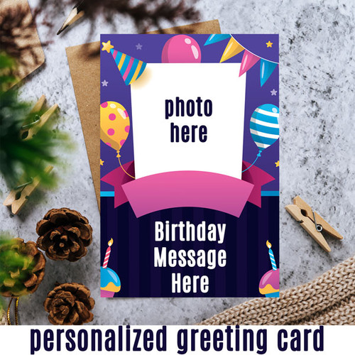 Happy Birthday Personalized Card With You Message & Photo