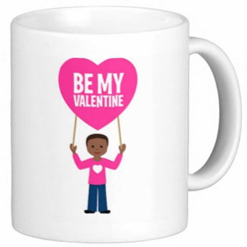 Valentine Love Mug With Personalized Message Print (Be My Valentine from Him)