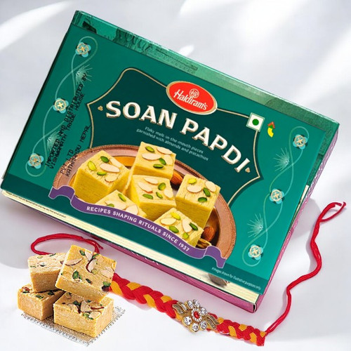 Rakhi With Soan Papdi Gift Combo
