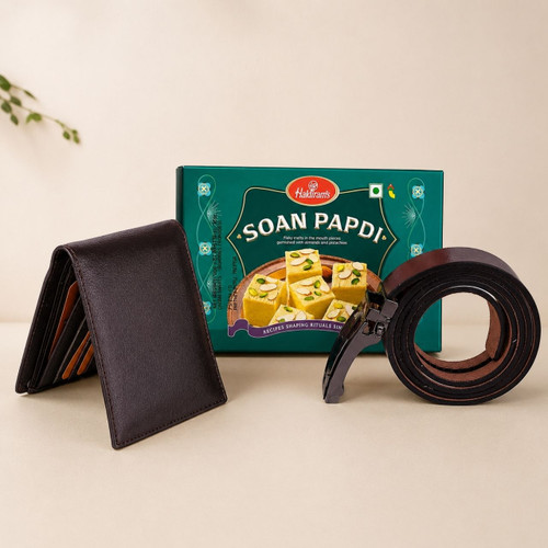 Soan Papdi with Wallet and Belt