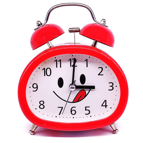 Cute Face Night Luminous Alarm Clock (Red)