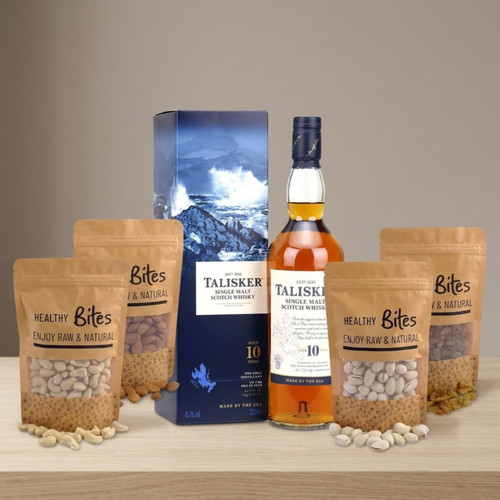 Talisker Single Malt 750ml & Four Dry Nuts Fruits Pack