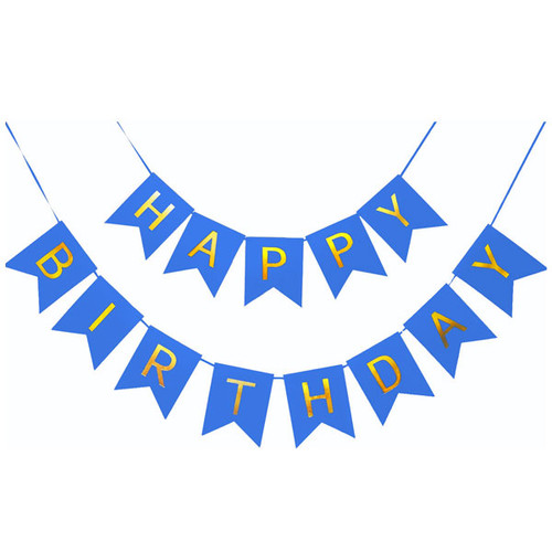 Happy Birthday Banner With Shimmery Gold Letter Party Decoration
