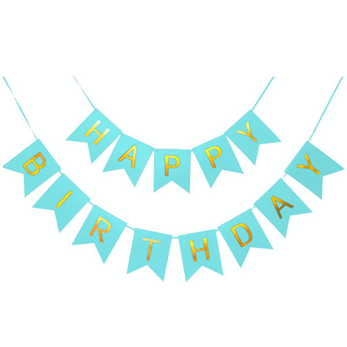 Happy Birthday Shimmering Gold Letter Banner