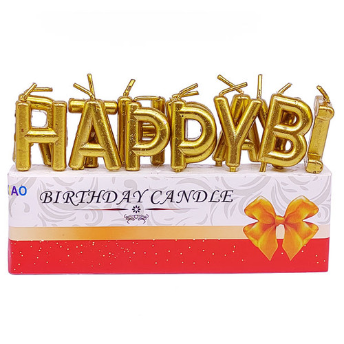 Happy Birthday Candle (For Birthday Cakes) - Yellow