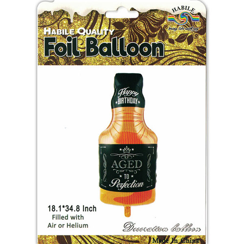 Happy Birthday Whisky Bottle Foil Balloon Party Decor