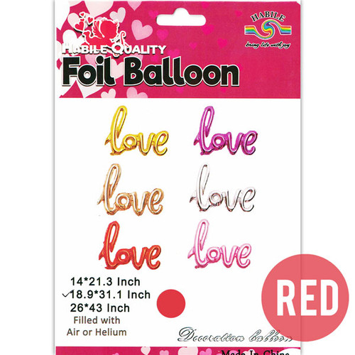 Romantic Love Foil Balloon Decor - Red