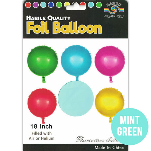 Round Shape Metallic Foil Balloon Decor - Mint Green