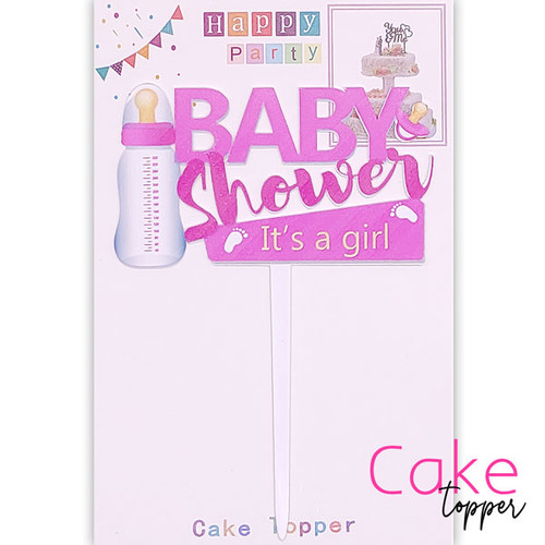 'It's a Girl' Baby Shower Cake Topper - Pink