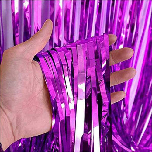 Metallic Purple Foil Curtain Fringe Party Decor