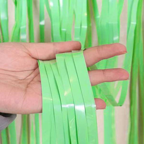 Party Decor Foil Fringe Curtain - Mint Green
