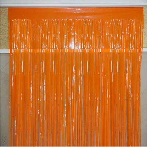 Orange Foil Fringe Backdrop Curtain Party Decor