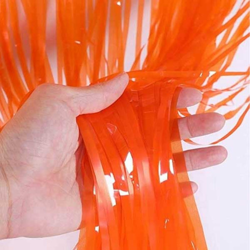 Orange Foil Fringe Backdrop Curtain Party Decor