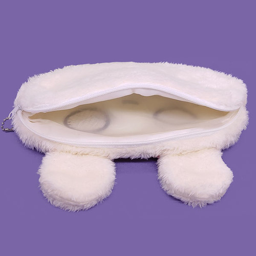 Soft White Plush Panda Pencil Purse