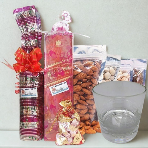 JW Red Label 1000ml, Red Wine, Nuts and Chocolates