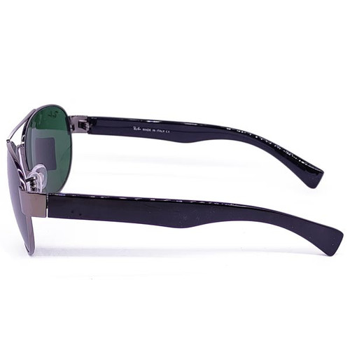 Green Lens Metal Frame Sunglasses With Zipper Hard Case