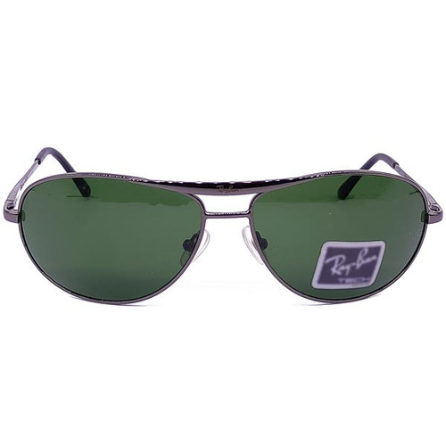 Green Lens Metal Sunglasses With Zipper Hard Case